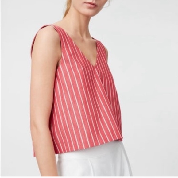 Club Monaco Red Stripe Crop Tank Top